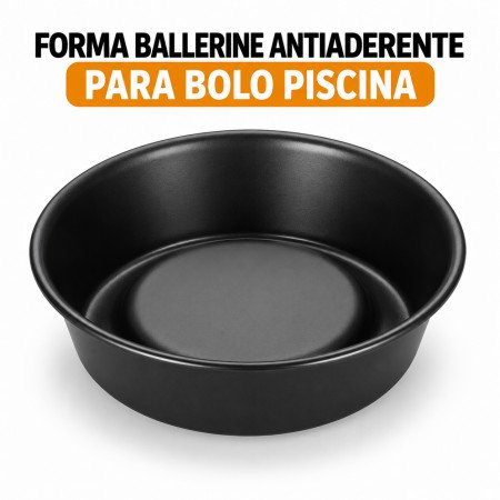 Forma Ballerine Redonda Antiaderente para Bolo Piscina – 19 ou 26 cm