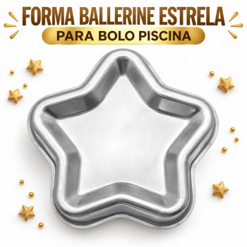 Forma Ballerine Estrela para Bolo Piscina em Alumínio – 17,5 cm
