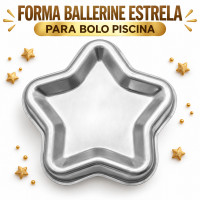 Forma Ballerine Estrela para Bolo Piscina em Alumínio – 17,5 cm