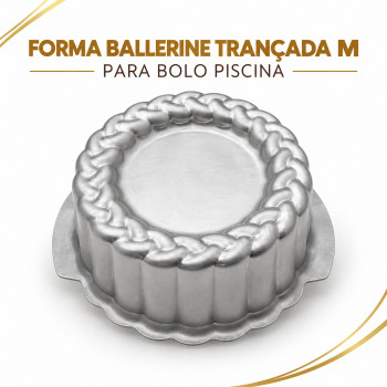 Forma Ballerine Trançada M para Bolo Piscina em Alumínio – 18 cm