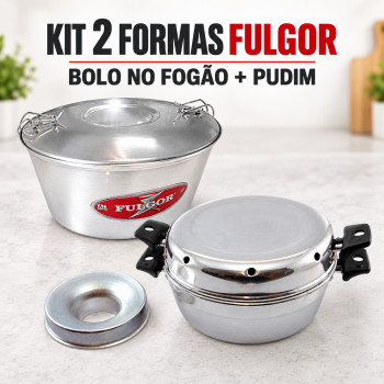 Kit forma de bolo americana + Forma hermética de pudim