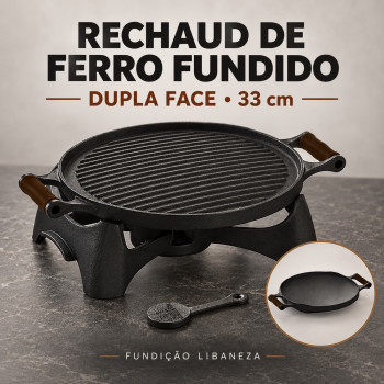 Rechaud Redondo com alça de silicone vermelha