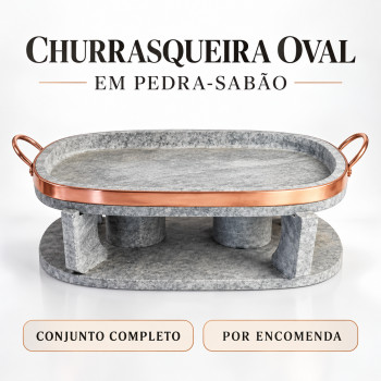 Churrasqueira Oval de Pedra Sabão