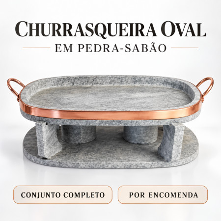 Churrasqueira Oval de Pedra Sabão