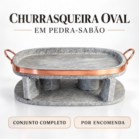 Churrasqueira Oval de Pedra Sabão