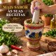 Pilão de pedra sabão decorado