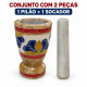 Pilão de pedra sabão decorado