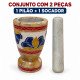 Pilão de pedra sabão decorado