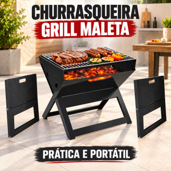 Churrasqueira Grill Maleta Pratika Preta