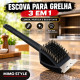 Escova para limpar grelha e churrasqueira 3x1