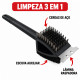 Escova para limpar grelha e churrasqueira 3x1