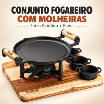 Conjunto fogareiro com molheira Fumil