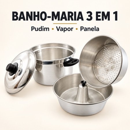 Banho Maria 3 em 1 alumínio