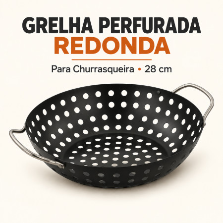 Grelha Perfurada Redonda para Churrasqueira