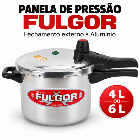 Panela de Pressão em Alumínio com Fechamento Externo Fulgor – 4 ou 6 Litros