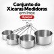 Conjunto de Xícaras Medidoras em Inox 4 Peças - Mimo Style