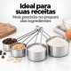 Conjunto de Xícaras Medidoras em Inox 4 Peças - Mimo Style