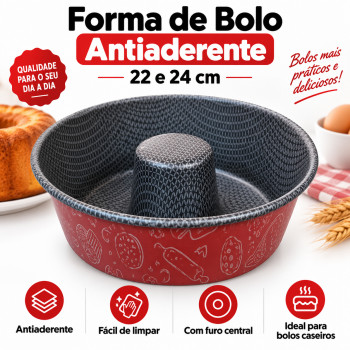 Forma de bolo 22 enjoy vermelha