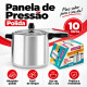 Panela de pressão 10 litros polida