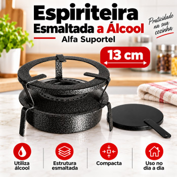 Espiriteira a álcool esmaltada