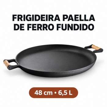 Frigideira Paella de Ferro Fundido 48 cm 6,5 Litros – Libaneza