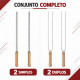 Kit 4 Espetos De Aço 55cm Para Churrasco