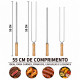 Kit 4 Espetos De Aço 55cm Para Churrasco