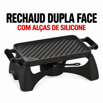 Rechaud Dupla face com alça de silicone preta