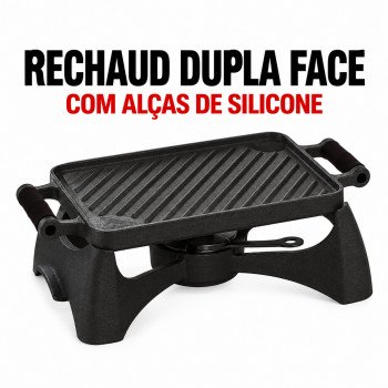 Rechaud Dupla face com alça de silicone preta