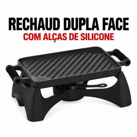 Rechaud Dupla face com alça de silicone preta