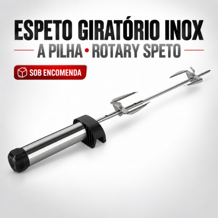 Espeto Giratório Inox A Pilha - Rotary Speto