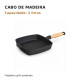 Frigideira Grill Quadrada com Cabo de Madeira 23,5 cm – 2 Litros