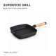 Frigideira Grill Quadrada com Cabo de Madeira 23,5 cm – 2 Litros