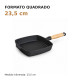 Frigideira Grill Quadrada com Cabo de Madeira 23,5 cm – 2 Litros