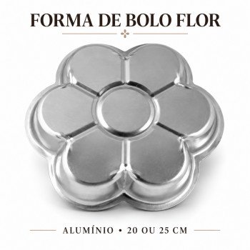 Forma de Bolo Flor em Alumínio – 20 cm ou 25 cm