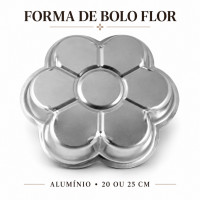 Forma de Bolo Flor em Alumínio – 20 cm ou 25 cm