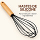 Fouet de silicone bambu preto