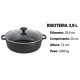 Risoteira de ferro fundido com tampa de vidro 28 cm