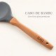 Espátula Coração Silicone Bambu 32cm