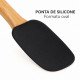 Espátula oval silicone bambu preta