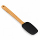 Espátula oval silicone bambu preta
