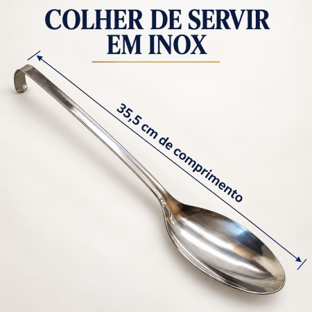 Colher de Servir em Aço Inox 35,5 cm com Cabo para Pendurar