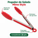 Pegador de Salada em Aço Inox com Silicone Vermelho Mimo Style – 35 cm