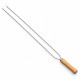 Espeto Duplo de Aço com Cabo de Madeira – 55, 65 e 75 cm