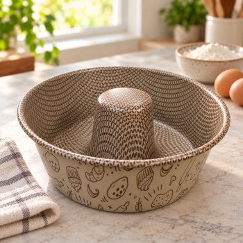 Forma de Bolo Antiaderente 24 cm com Furo Central Florença – Bege