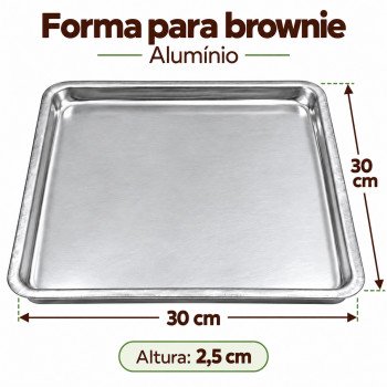 Forma para Brownie de Alumínio 30 x 30 x 2,5 cm Caparroz