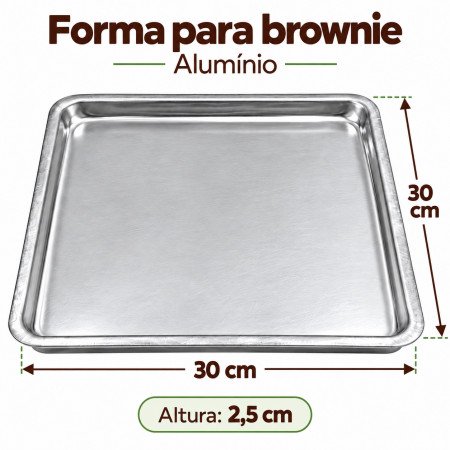 Forma para Brownie de Alumínio 30 x 30 x 2,5 cm Caparroz