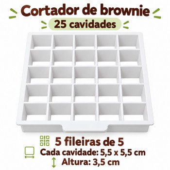 Cortador de Brownie Plástico com 25 Cavidades Caparroz