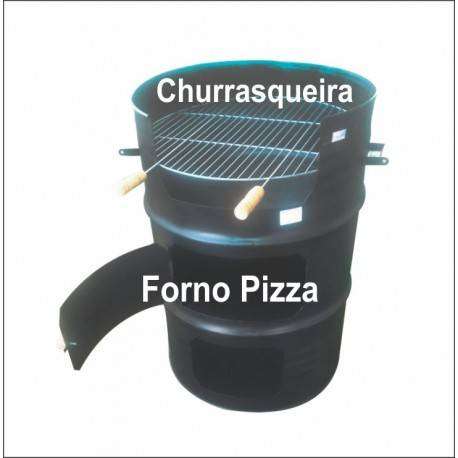 Churrasqueira Tambor + forno de pizza